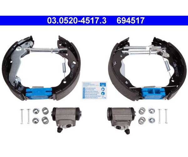 Bremsbackensatz hinten vormontiert mit Radzylinder für Hyundai ATE 03.0520-4517.3