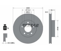 2x TEXTAR Bremsscheibe PRO Ø280mm für VW...