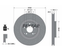 1x TEXTAR Bremsscheibe PRO+ Ø330mm Vorderachse...