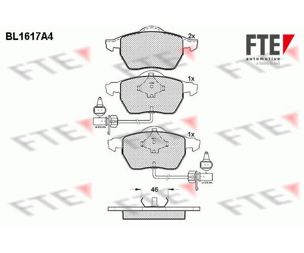 FTE  Bremsbeläge VW PASSAT 3B 3BG AUDI A4 8E B6 B7 A6 C5 4B C6 4F VORNE