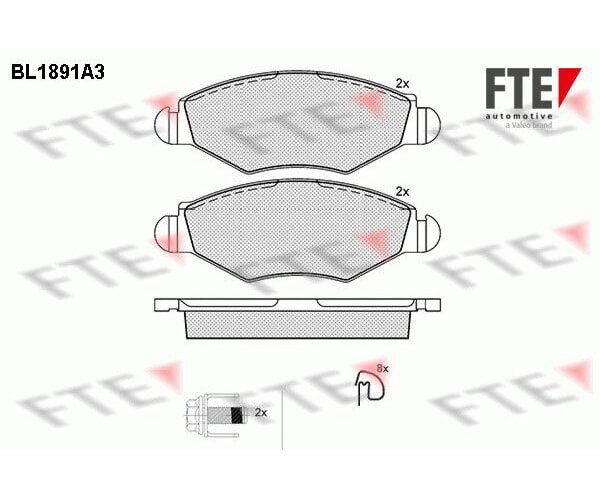 FTE Bremsbelagsatz Bremsbeläge Vorderachse für CITROEN XSARA PEUGEOT 206 306
