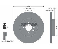 2x TEXTAR PRO front brake rotors, 294 mm diameter, for MINI
