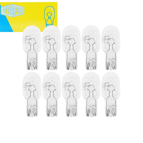 10xTRIFA Glühlampe W16W 12V W2,1 x 9,5d Glassockellampe Leuchtmittel 01718