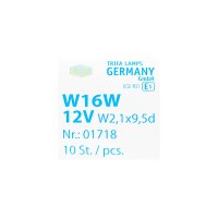 10xTRIFA Glühlampe W16W 12V W2,1 x 9,5d Glassockellampe Leuchtmittel 01718