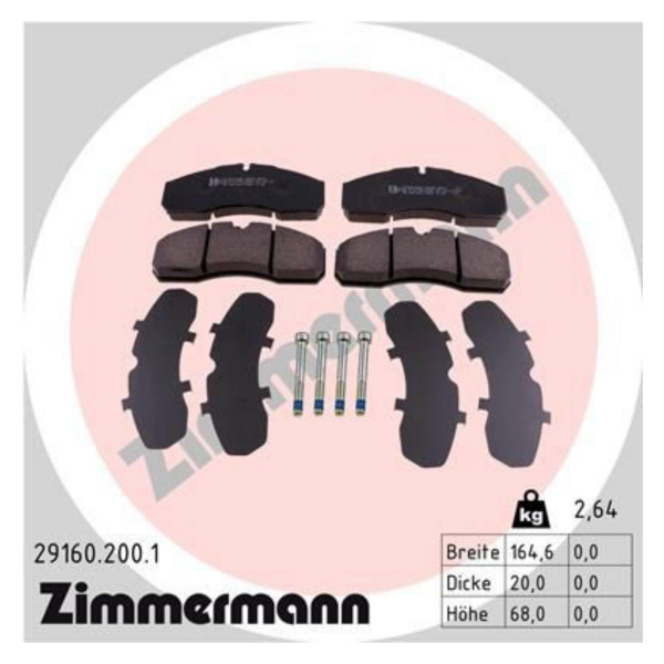 ZIMMERMANN Bremsbelagsatz für Iveco Daily Renault Trucks Mascott Maxity vorne