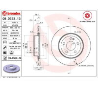 2x BREMBO Bremsscheibe PRIME LINE - Co-Cast Hinterachse...
