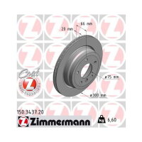 2x ZIMMERMANN Bremsscheibe COAT Z Ø300mm HINTEN für BMW E90 E81 E87 X1 E84 E92 E93