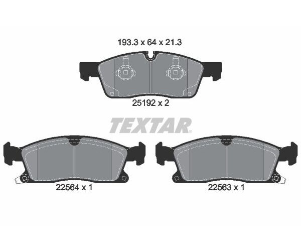 TEXTAR Bremsbelagsatz Bremsbeläge VORDERACHSE für JEEP GRAND