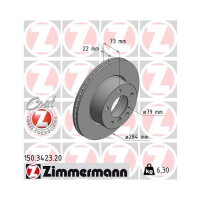 2x ZIMMERMANN Bremsscheibe COAT Z Vorderachse Ø 284mm für BMW 150.3423.20