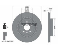 2x TEXTAR rear axle brake disc Ø 302 mm for Volvo...