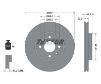 2x TEXTAR PRO Brake Discs for Front Axle, 257 mm