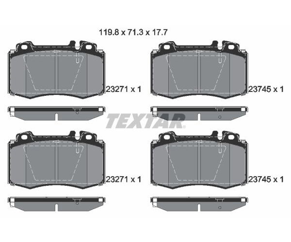 TEXTAR Bremsbelagsatz Bremsbeläge Vorderachse für Mercedes