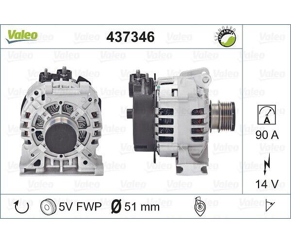 VALEO Generator Lichtmaschine 14V 90A für Mercedes 437346
