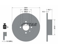 2x TEXTAR rear brake rotors, 252 mm diameter, for Fiat...
