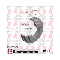 2x ZIMMERMANN Bremstrommel für Ford Transit FD FB FS...