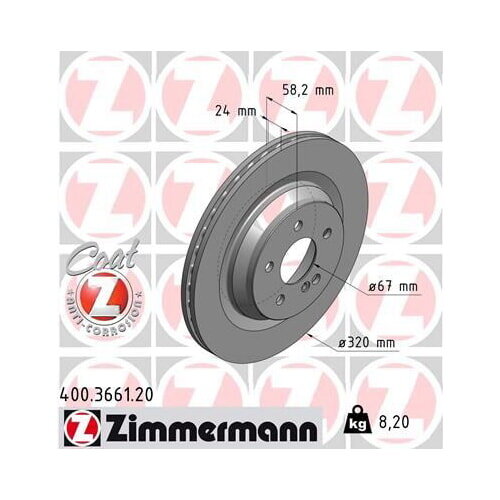 2x ZIMMERMANN Bremsscheibe Ø320mm HINTEN für MERCEDES C216 W221 KLASSE V221