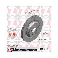 2x ZIMMERMANN Bremsscheibe Ø320mm HINTEN für MERCEDES C216 W221 KLASSE V221