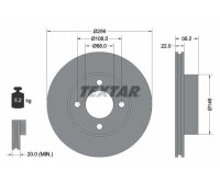 2x TEXTAR Bremsscheibe VORNE Ø 256mm für AUDI 80
