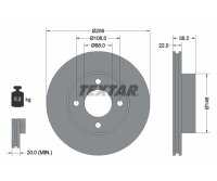 2x TEXTAR Bremsscheibe VORNE Ø 256mm für AUDI 80