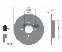 2x TEXTAR PRO Brake Discs for Front Axle, 247 mm