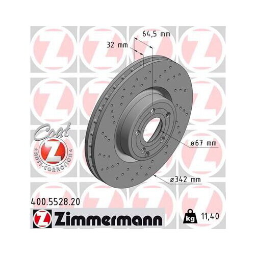 1x ZIMMERMANN Bremsscheibe COAT Z Ø342mm Vorne für MERCEDES SL R231 3.0 3.5 4.7