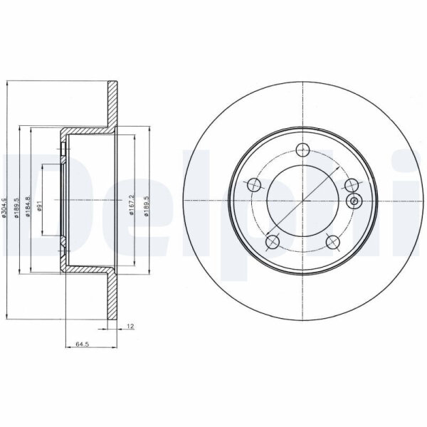 2x Delphi Bremsscheibe Hinterachse Ø305mm für OPEL RENAULT