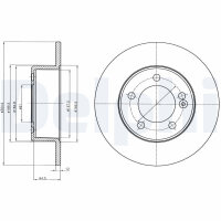 2x Delphi Bremsscheibe Hinterachse Ø305mm für...