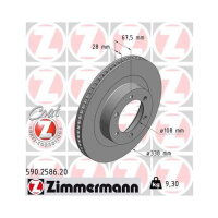 2x ZIMMERMANN COAT Z Brake Disc, Front Axle, 338 mm
