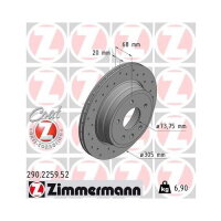 2x ZIMMERMANN Bremsscheibe SPORT Z Hinten Ø 305mm für JAGUAR XK XJ XJSC