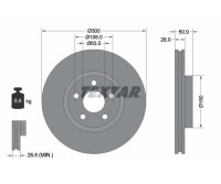 2x TEXTAR Bremsscheibe Vorderachse Ø 300mm für FORD
