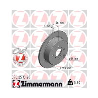 2x ZIMMERMANN Bremsscheibe COAT Z Hinterachse für TOYOTA COROLLA YARIS