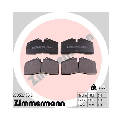 ZIMMERMANN Bremsbeläge VORDERACHSE für PORSCHE 911 928 968 944 959 964 99