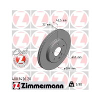 2x ZIMMERMANN Bremsscheibe COAT Z Vorderachse Ø 284mm für Mercedes C-Klasse