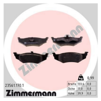 ZIMMERMANN Bremsbelagsatz für Chrysler Vision Neon...