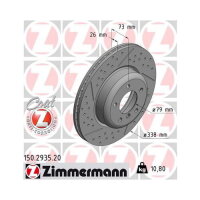 1x ZIMMERMANN Bremsscheibe COAT Z Ø338mm für BMW 1er E82-88 3er E90-93