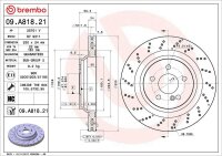 2x Brembo Bremsscheibe Hinterachse für Mercedes-Benz SL R230 PRIME LINE