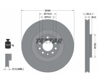 1x TEXTAR Bremsscheibe PRO Vorderachse Ø 345mm für OPEL
