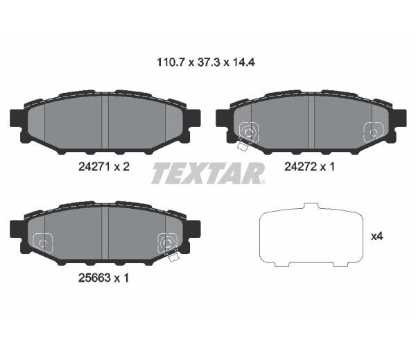 TEXTAR Bremsbelagsatz Scheibenbremse 2427101