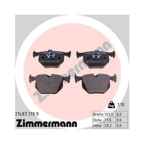 ZIMMERMANN Bremsbeläge HINTERACHSE  für BMW 3er E46 X3 E83 LAND ROVER RANGE