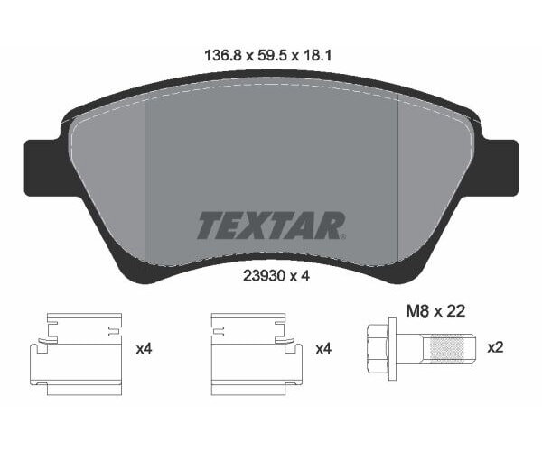 TEXTAR Bremsbelagsatz Bremsbeläge Vorderachse für RENAULT
