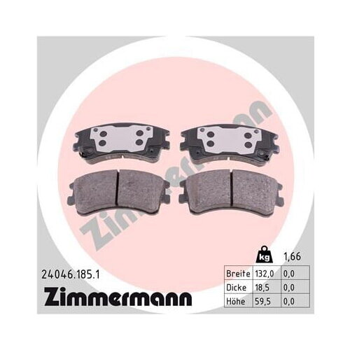 ZIMMERMANN Bremsbelagsatz Bremsbeläge VORDERACHSE für MAZDA