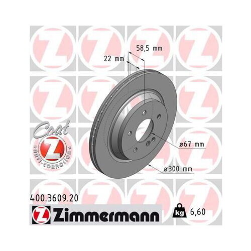 2x ZIMMERMANN COAT Z Brake Disc, Rear Axle, Ø 300 mm, for Mercedes