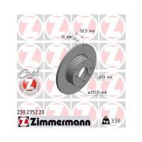 2x ZIMMERMANN Bremsscheibe COAT Z Hinterachse Ø 251mm für FIAT