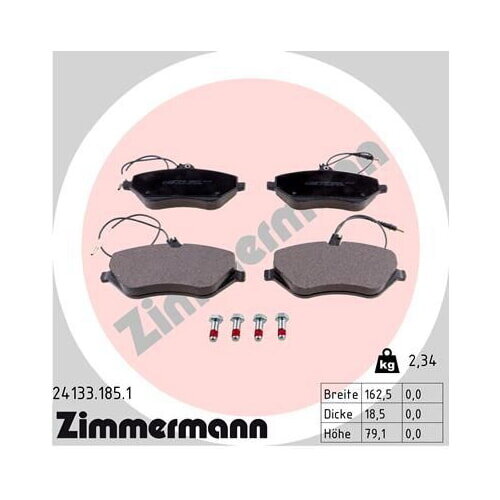 ZIMMERMANN Bremsbeläge VORDERACHSE für CITROËN C5 C6 PEUGEOT 407 607