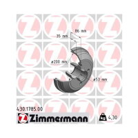 2x ZIMMERMANN Bremstrommel für Opel 430.1785.00...