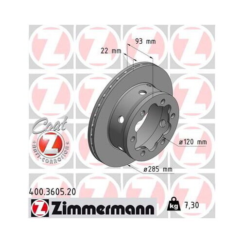 2x ZIMMERMANN Bremsscheibe COAT Z Hinterachse 285mm