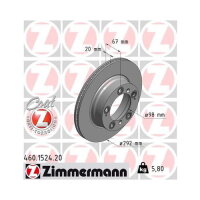 2x ZIMMERMANN Bremsscheibe COAT Z Hinterachse Ø 292mm für Porsche