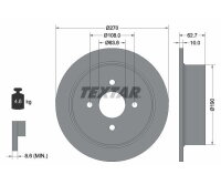 2x TEXTAR rear brake rotors, 270 mm diameter, for FORD