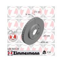 2x ZIMMERMANN Bremsscheibe COAT Z Vorderachse 304mm