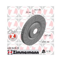 1x ZIMMERMANN Bremsscheibe COAT Z Vorderachse Ø 345mm für MERCEDES